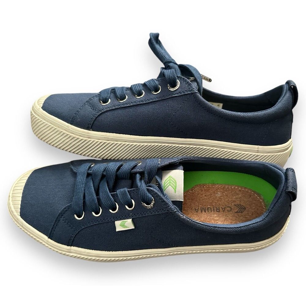 Cariuma Women's Marie Kondo OCA Low Top Shadow Blue Canvas Sneakers Shoes Sz 8.5